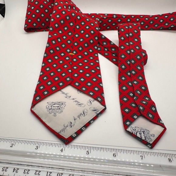 Briar Red Diamond Pattern Tie Menswear Classic Business Formal Career England - Picture 10 of 11